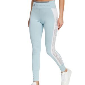 Adidas x Stella McCartney Run Tight H.R. Blue White Snake Print leggings XXS 2XS